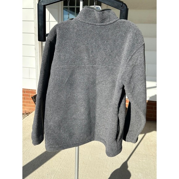 LL Bean Fleece Pullover Snap Neck Gray Women's Classic Comfort size Medium USA - Picture 7 of 10